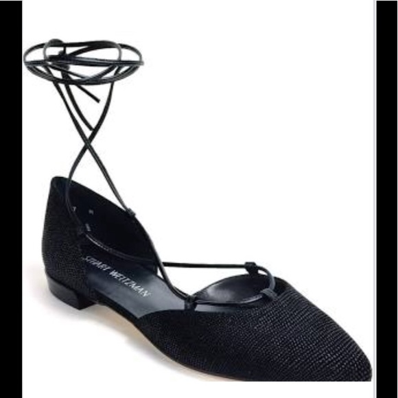 Stuart Weitzman Gillian lace up flat size 8 med - Picture 2 of 4